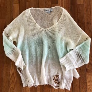Wildfox ombré distressed sweater Medium